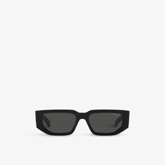 Солнцезащитные очки PR 09ZS в прямоугольной оправе из ацетата ацетата Prada, черный