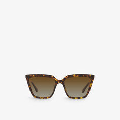 BV8255B солнцезащитные очки «кошачий глаз» из ацетата, украшенные кристаллами Bvlgari, коричневый