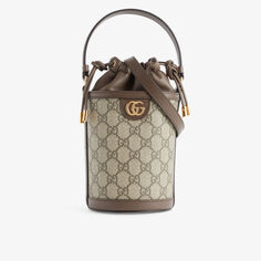 Холщовая сумка-ведро Ophidia GG Supreme Gucci, цвет beeb/nacero/nacer