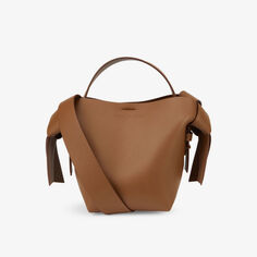 Миниатюрная кожаная сумка через плечо Musubi Acne Studios, коричневый