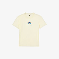 Хлопковая футболка Sandro x Wrangler с вышитым логотипом Sandro, цвет naturels