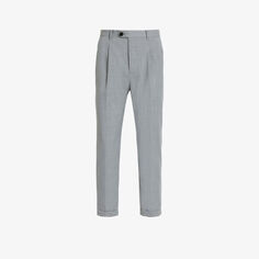 Укороченные узкие брюки Buller со средней посадкой из эластичной смесовой шерсти Allsaints, серый