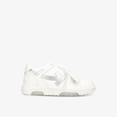 Кожаные низкие кеды Out Of Office с вышивкой Off-White, белый