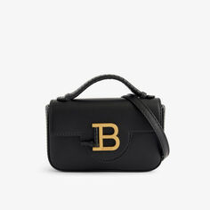 Миниатюрная кожаная сумка через плечо B-Buzz Balmain, цвет noir