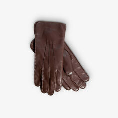 Украшенные стежками перчатки из кашемира и кожи Aspinal Of London, коричневый