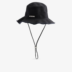 Солнцезащитная шляпа Le Bob Artichaut из хлопкового твила Jacquemus, черный