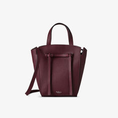 Миниатюрная кожаная сумка-тоут Clovelly Mulberry, цвет black cherry