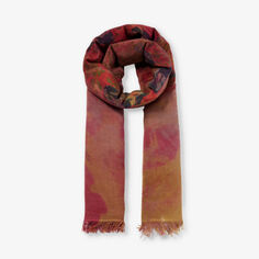 Большой шарф из кашемира и смесового шелка с графическим узором Dianora Salviati, розовый