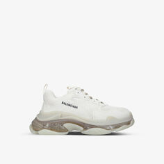 Мужские кроссовки Triple S Clear Sole из искусственной кожи и сетки Balenciaga, белый