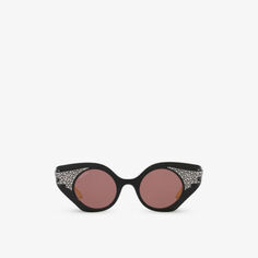 GC002002 GG1327S солнцезащитные очки в круглой оправе из полиамида Gucci, черный