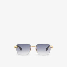 D4000423 солнцезащитные очки в металлической квадратной оправе Dita, желтый