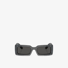 DG4447B солнцезащитные очки из ацетата в прямоугольной оправе Dolce &amp; Gabbana, черный