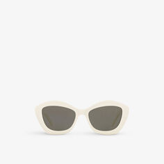 Солнцезащитные очки SL 423 в оправе «кошачий глаз» из ацетата Saint Laurent, белый