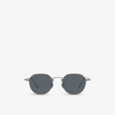 Солнцезащитные очки AR6138T в титановой оправе-подушке Giorgio Armani, серый