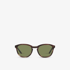 Солнцезащитные очки AR8170 в квадратной оправе из ацетата ацетата Giorgio Armani, коричневый