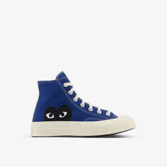 Высокие кеды Comme des Garçons PLAY x Converse из ткани 70-х годов Comme des Garçons, синий