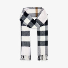 Кашемировый шарф Half Mega Check с бахромой Burberry, розовый