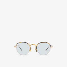 OV1290T очки в металлической круглой оправе черепахового цвета Oliver Peoples, желтый
