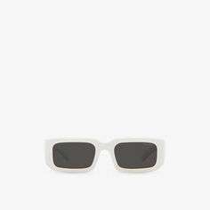 Солнцезащитные очки PR 06YS прямоугольной формы из ацетата Prada, белый