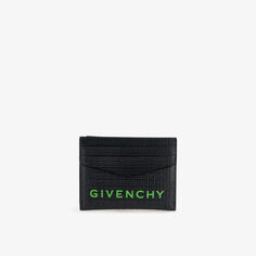 Кожаный визитница с логотипом G-Essentials Givenchy, черный