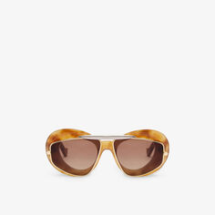 GSUNDFSX023141 солнцезащитные очки в двойной оправе из ацетата черепаховой расцветки Loewe, коричневый