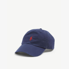 Хлопковая кепка с вышитым логотипом Polo Ralph Lauren, цвет newport navy