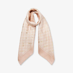 Шелковый шарф с логотипом GG Horsebit Gucci, розовый