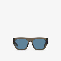 GC002018 GG1262S солнцезащитные очки из ацетата в прямоугольной оправе Gucci, серый