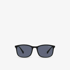 Солнцезащитные очки PS 01TS в квадратной оправе из ацетата Prada Linea Rossa, черный