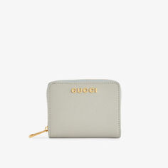 Кожаный кошелек с логотипом Gucci, серый