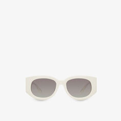 Солнцезащитные очки Debbie в D-образной оправе из ацетата Linda Farrow, белый