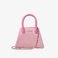 Кожаная сумка через плечо с логотипом Paris Aspinal Of London, розовый