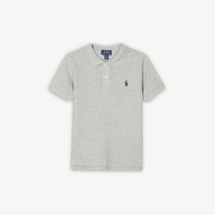 Рубашка-поло узкого кроя из хлопкового пике на заказ для 2–14 лет Polo Ralph Lauren, серый