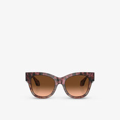 Солнцезащитные очки AR8195U в квадратной оправе из ацетата ацетата Giorgio Armani, коричневый
