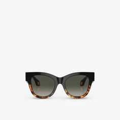 Солнцезащитные очки AR8195U в квадратной оправе из ацетата ацетата Giorgio Armani, черный