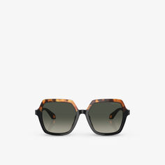 Солнцезащитные очки AR8193U в квадратной оправе из ацетата ацетата Giorgio Armani, черный