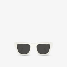 Солнцезащитные очки PR A06S в прямоугольной оправе из ацетата ацетата Prada, белый