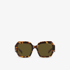 Солнцезащитные очки PR 28ZS в квадратной оправе из ацетата Prada, зеленый