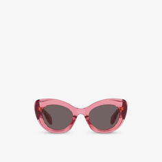 AM0403S солнцезащитные очки «кошачий глаз» из ацетата Alexander Mcqueen, розовый