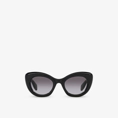 AM0403S солнцезащитные очки «кошачий глаз» из ацетата Alexander Mcqueen, черный