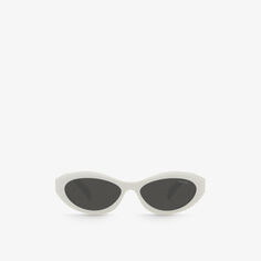 Солнцезащитные очки PS 05YS в прямоугольной оправе из ацетата ацетата Prada, черный