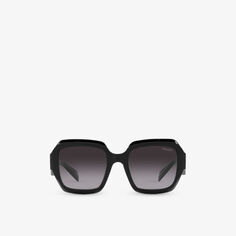 Солнцезащитные очки PR 28ZS в ацетатной оправе с фирменным логотипом Prada, черный