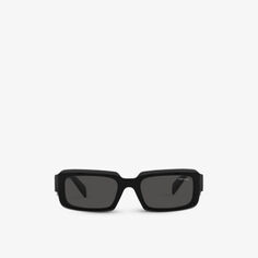 Солнцезащитные очки PR 27ZS в прямоугольной оправе из ацетата с фирменным логотипом Prada, черный