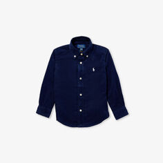 Рубашка из хлопка с вельветовой текстурой и вышитым логотипом, 3–7 лет Polo Ralph Lauren, цвет newport navy