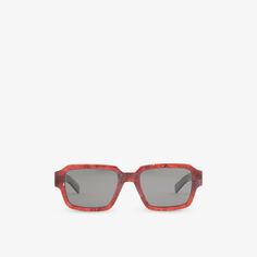 Солнцезащитные очки PR 02ZS в квадратной оправе из ацетата ацетата Prada, красный