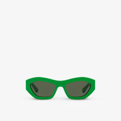 Солнцезащитные очки BV1221S из ацетата кошачьего глаза Bottega Veneta, зеленый