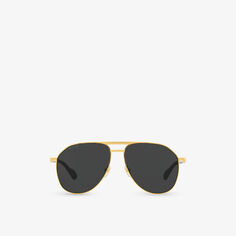 Солнцезащитные очки-авиаторы в металлической оправе GG1220S Gucci, желтый
