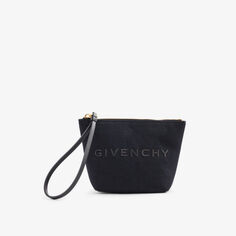 Клатч из смесового хлопка с фирменной вышивкой Givenchy, черный