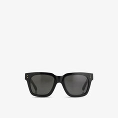 Солнцезащитные очки Max C95 в квадратной оправе из ацетата и титана с позолотой 22 карата Linda Farrow, черный