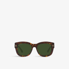 Солнцезащитные очки GG1110S в черепаховой расцветке в квадратной оправе Gucci, коричневый